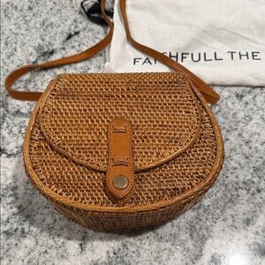 Faithfull the Brand Brown Wicker Crossbody Bag